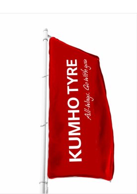 Ståendes flagga Kumho, röd