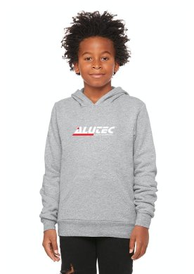 Barn hoodie Alutec, gråmelerad