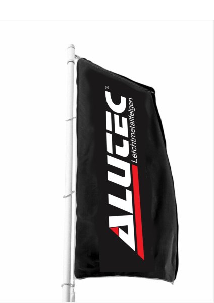 Zoom bild av Ståendes flagga Alutec, svart