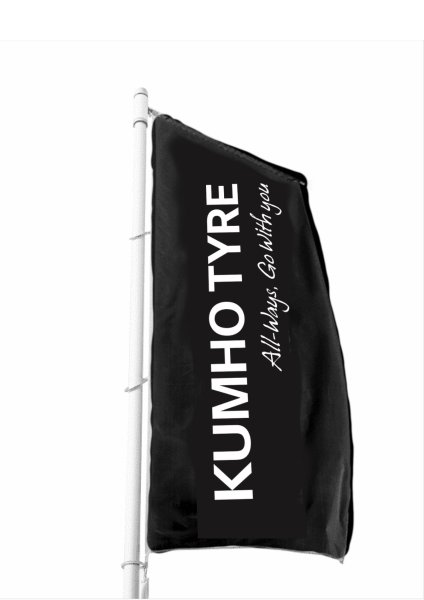 Zoom bild av Ståendes flagga Kumho, svart